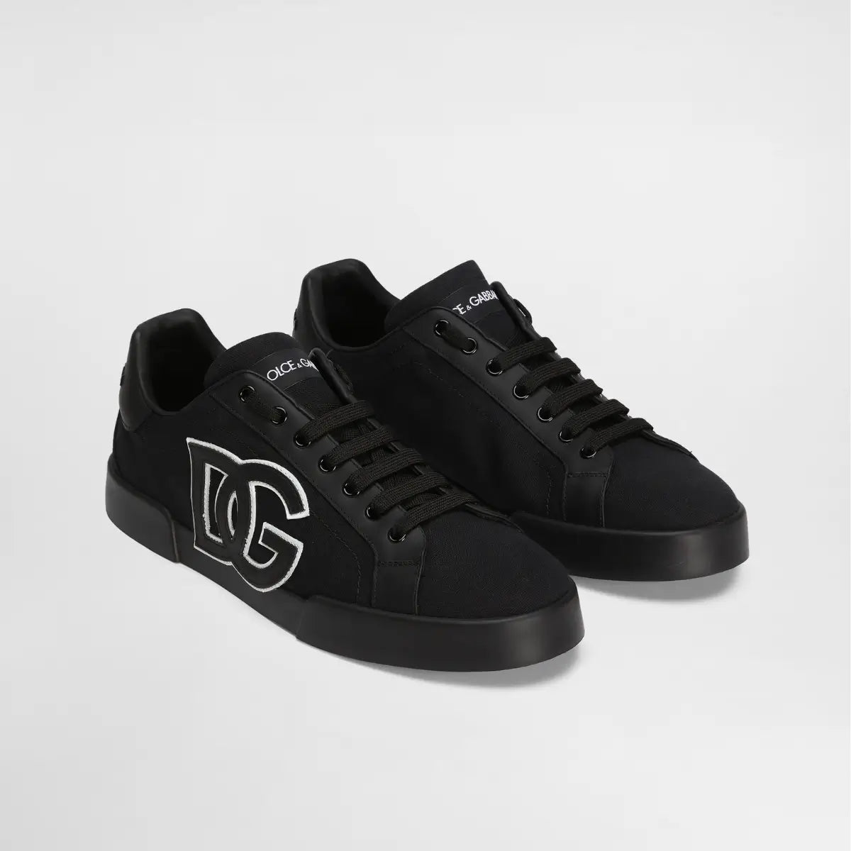 Dolce & Gabbana Portofino light strobel sneakers in canvas and calfskin
