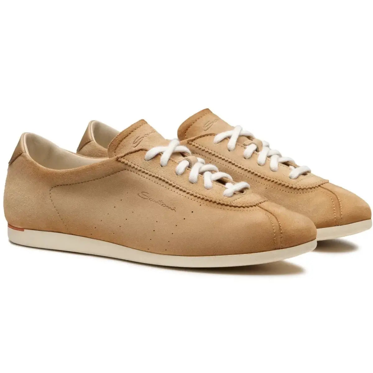 Santoni Women's beige suede sneaker