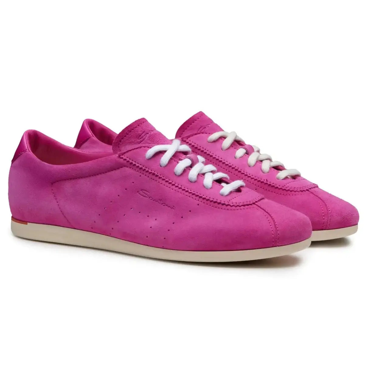 Santoni Women's pink suede sneaker