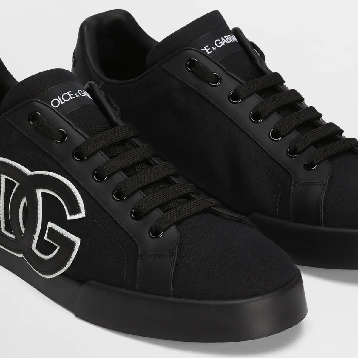 Dolce & Gabbana Portofino light strobel sneakers in canvas and calfskin