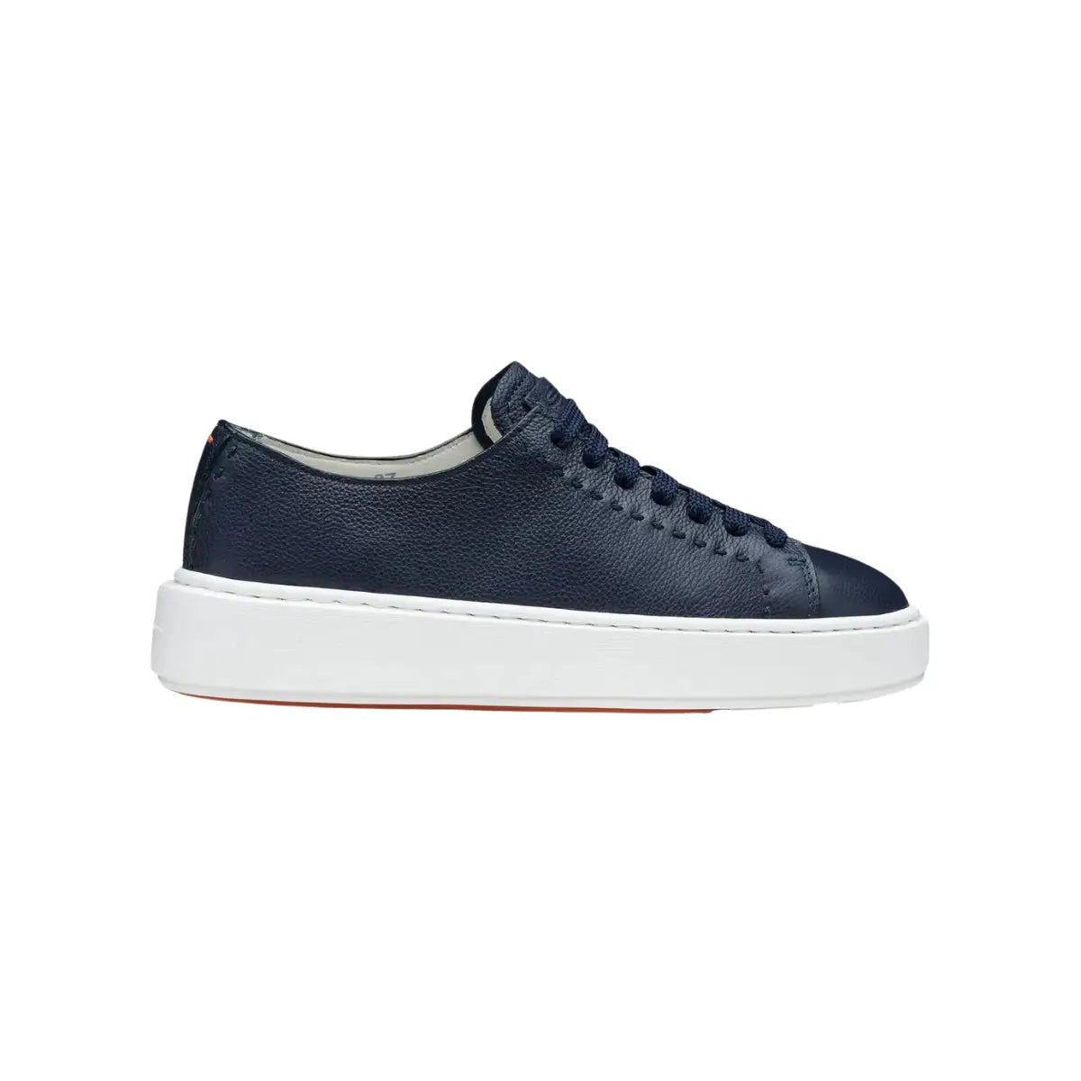 Santoni Women's blue leather sneaker