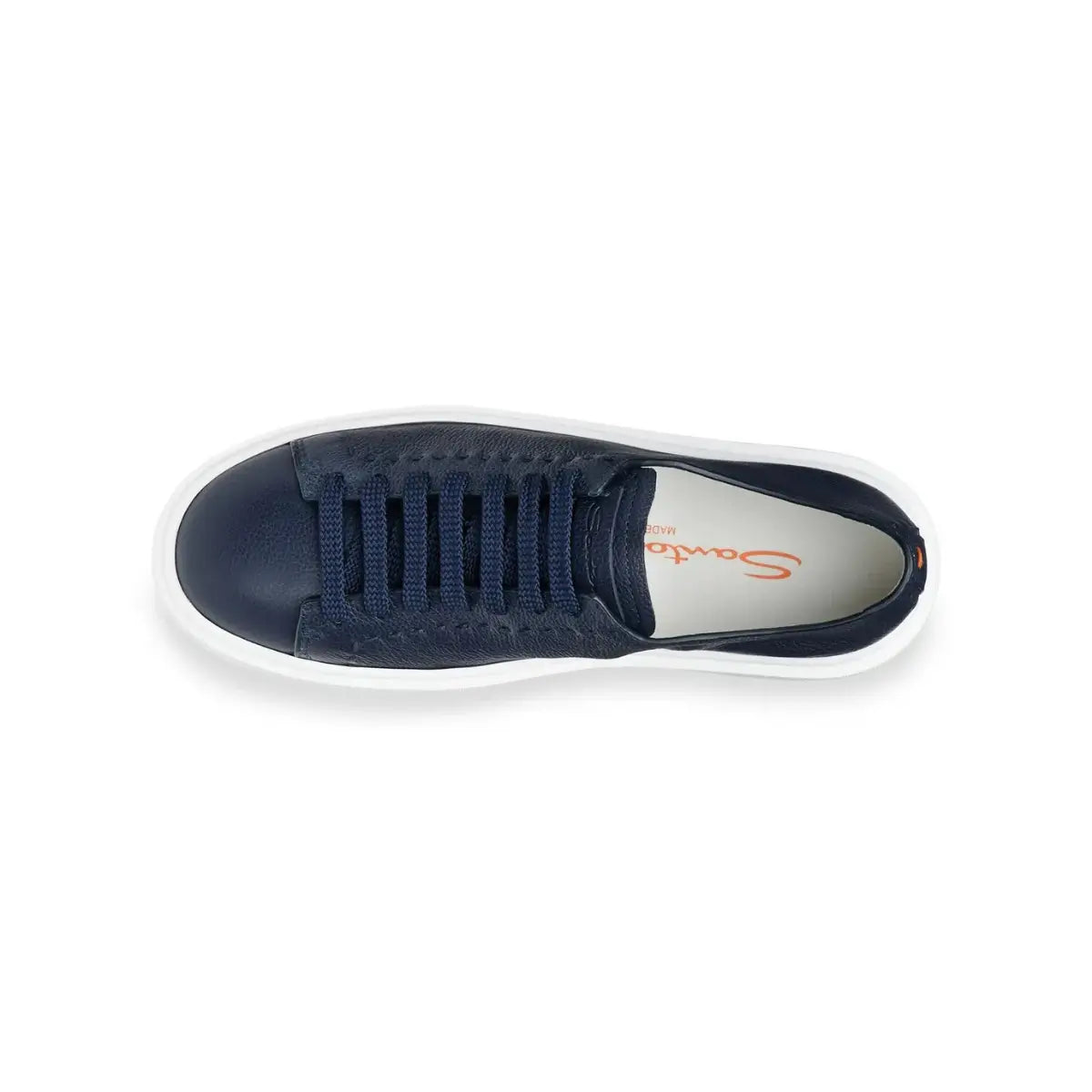 Santoni Women's blue leather sneaker