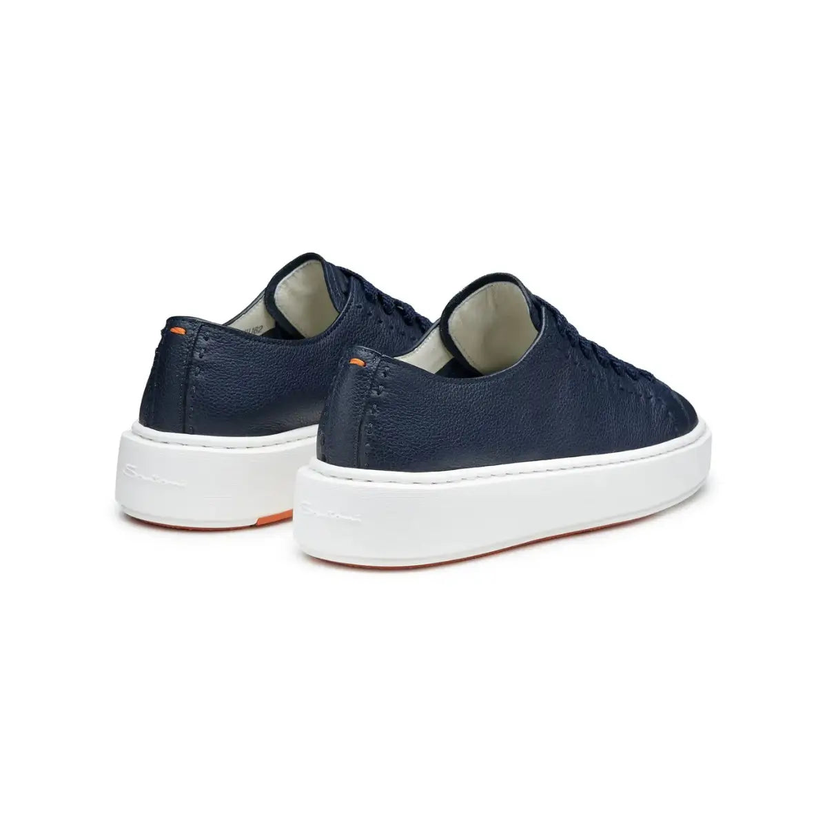 Santoni Women's blue leather sneaker