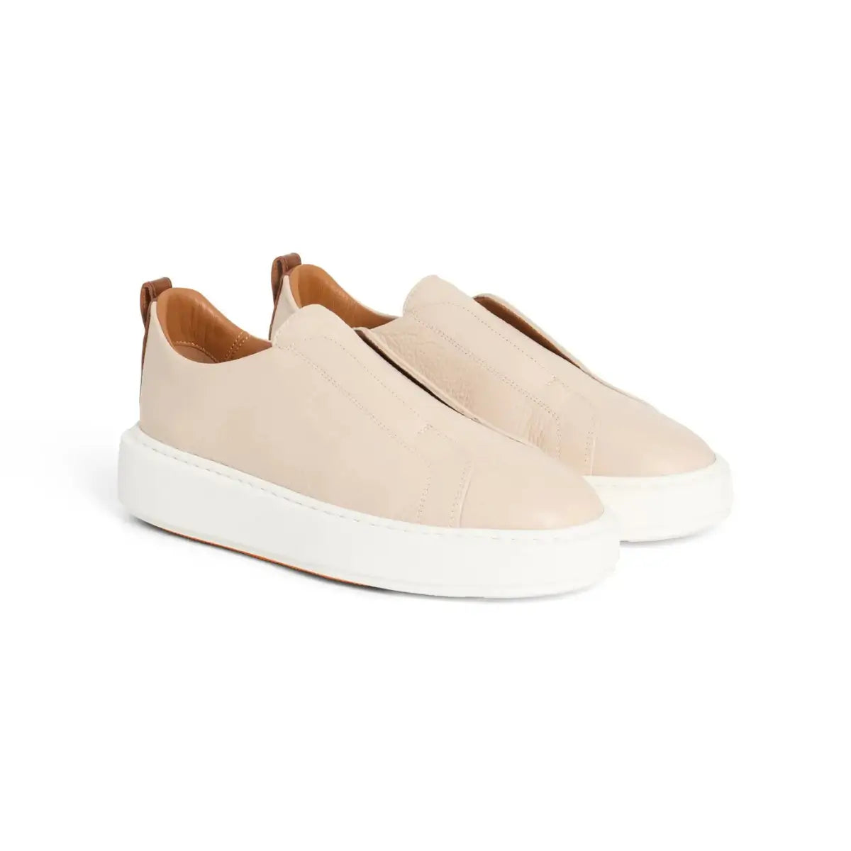 Santoni Women's pink tumbled leather slip-on sneaker
