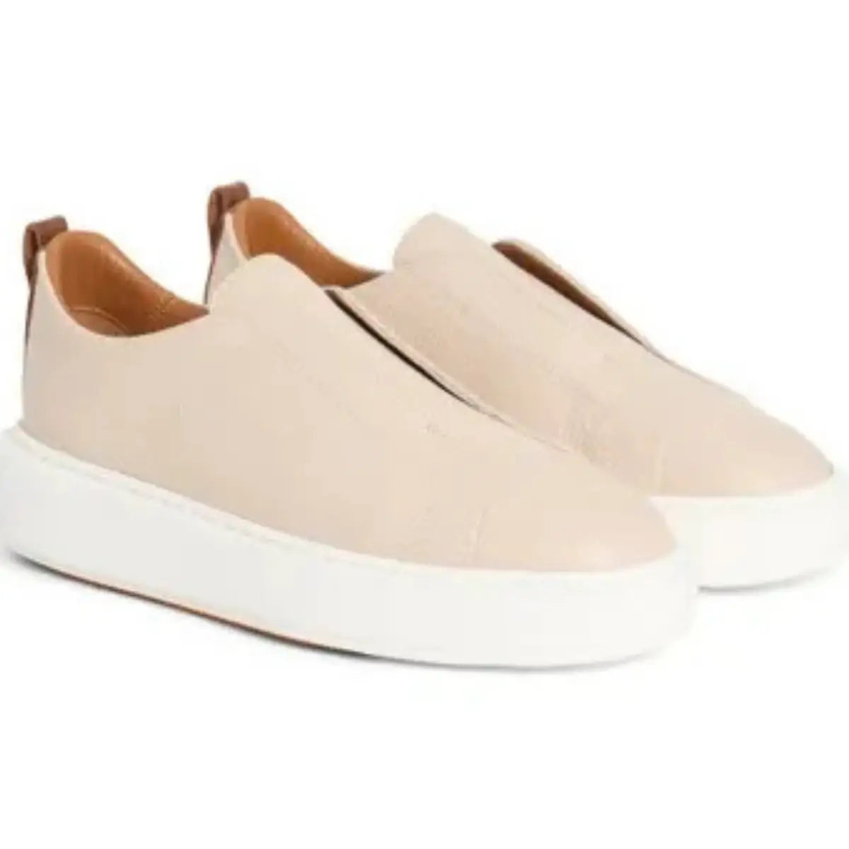 Santoni Women's pink tumbled leather slip-on sneaker