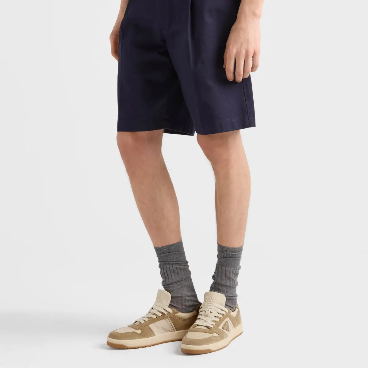 Prada Downtown Re-Nylon and suede sneakers