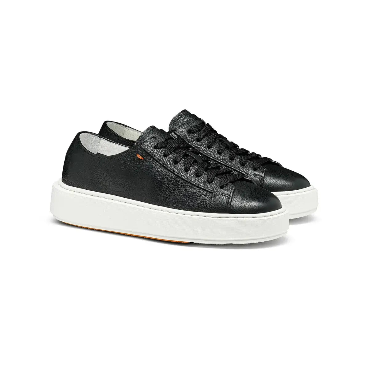 Santoni Women's black leather sneaker