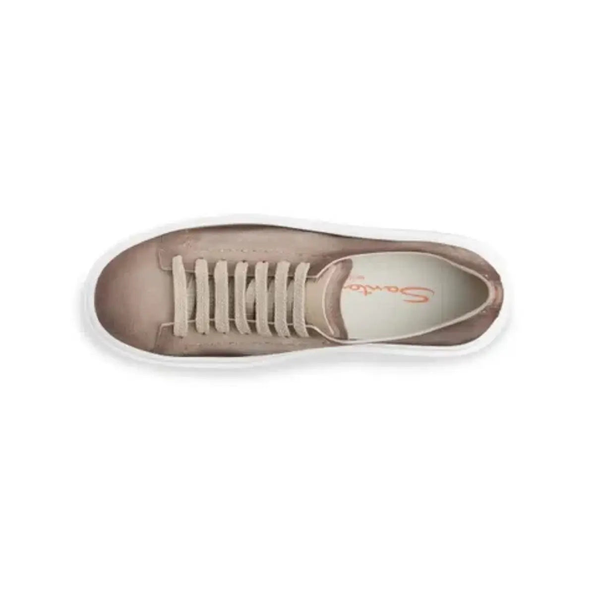 Santoni Women's beige suede sneaker
