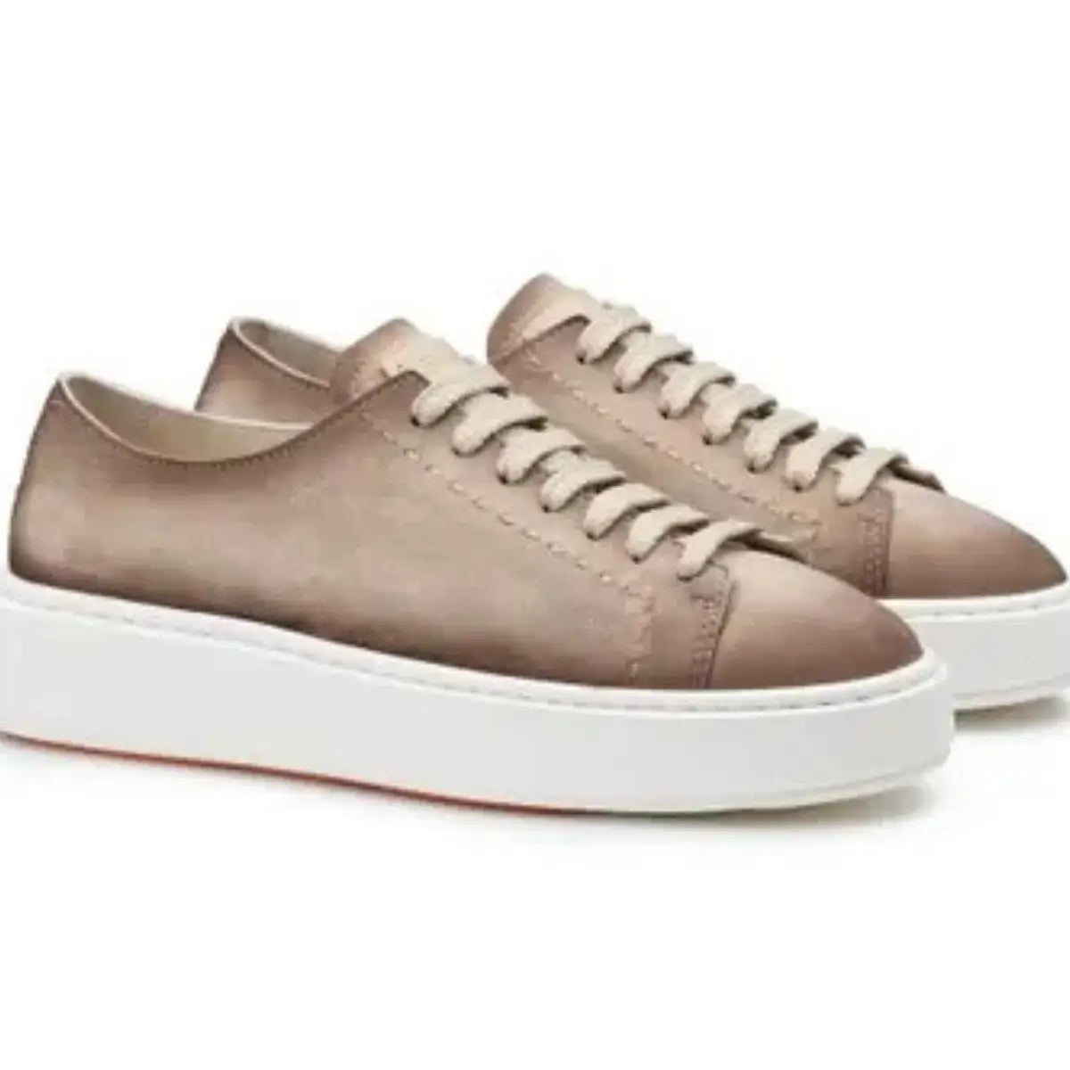 Santoni Women's beige suede sneaker