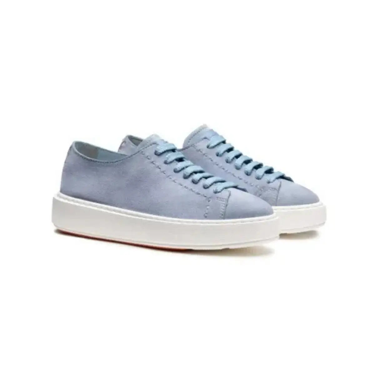 Santoni Women's light blue suede sneaker