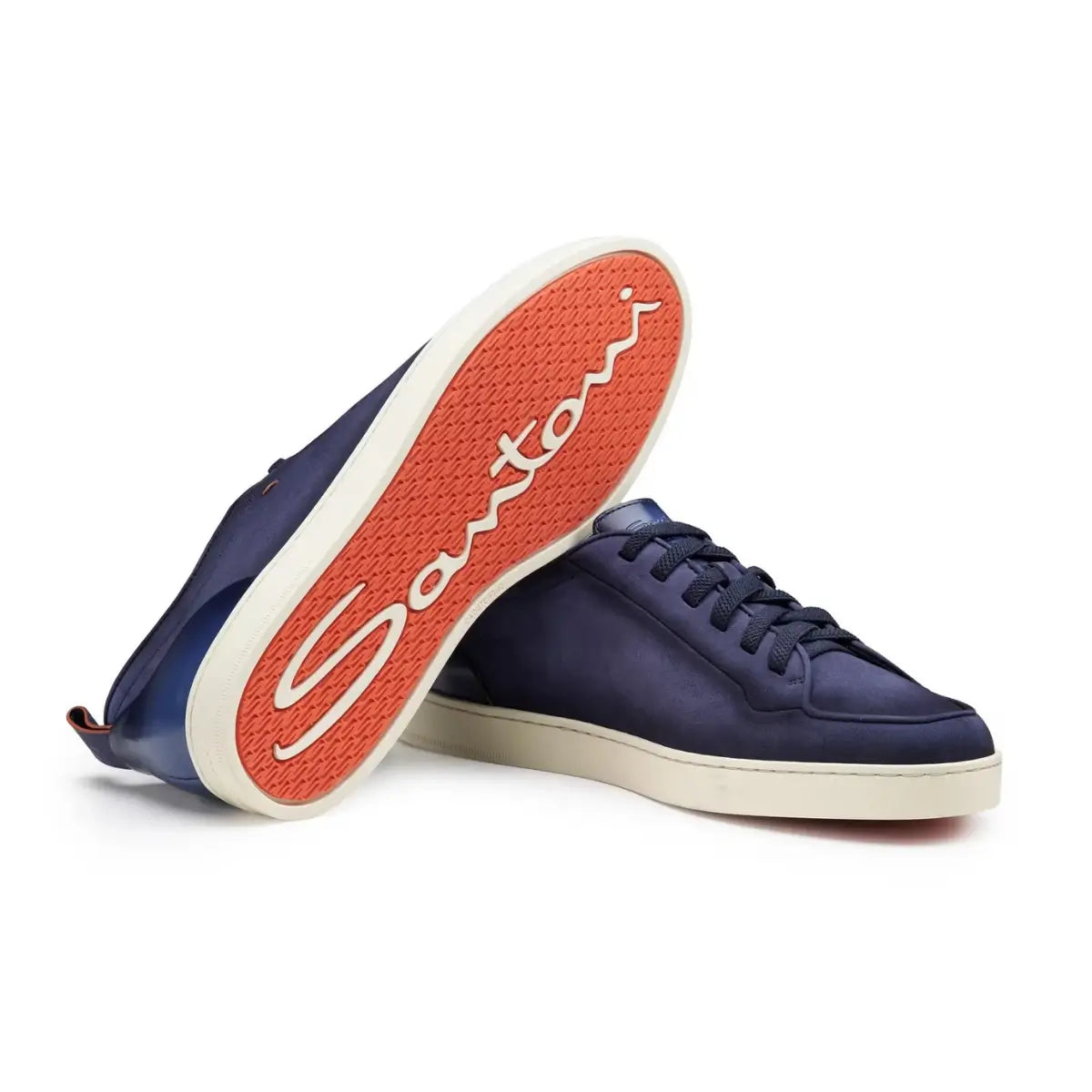 Santoni Men's blue nubuck Santoni Off-duty sneaker