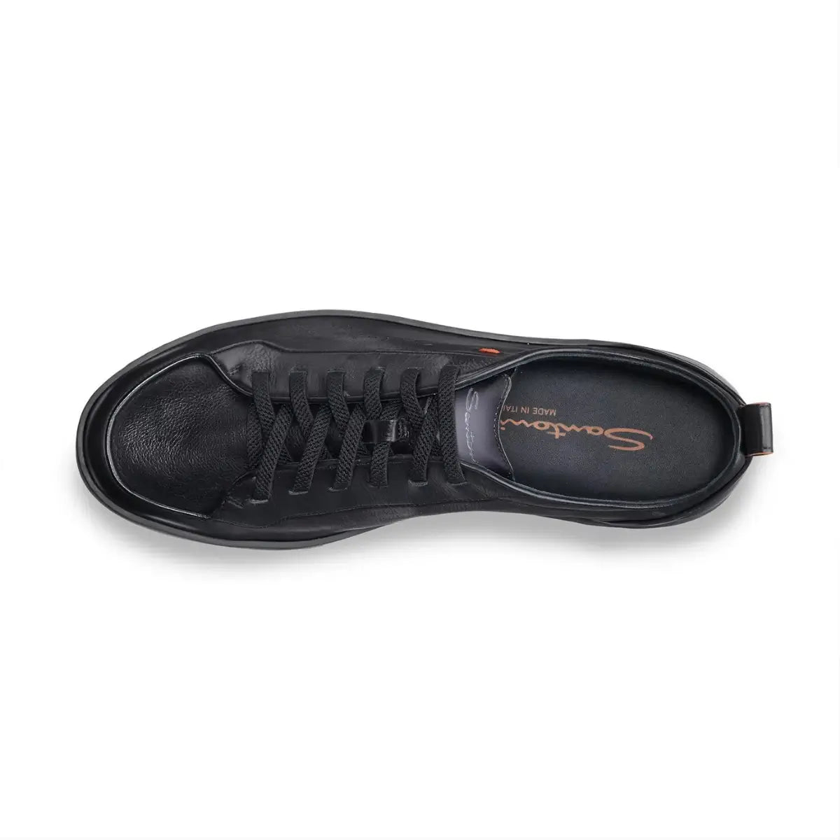 Santoni Men's black leather Santoni Off-duty sneaker