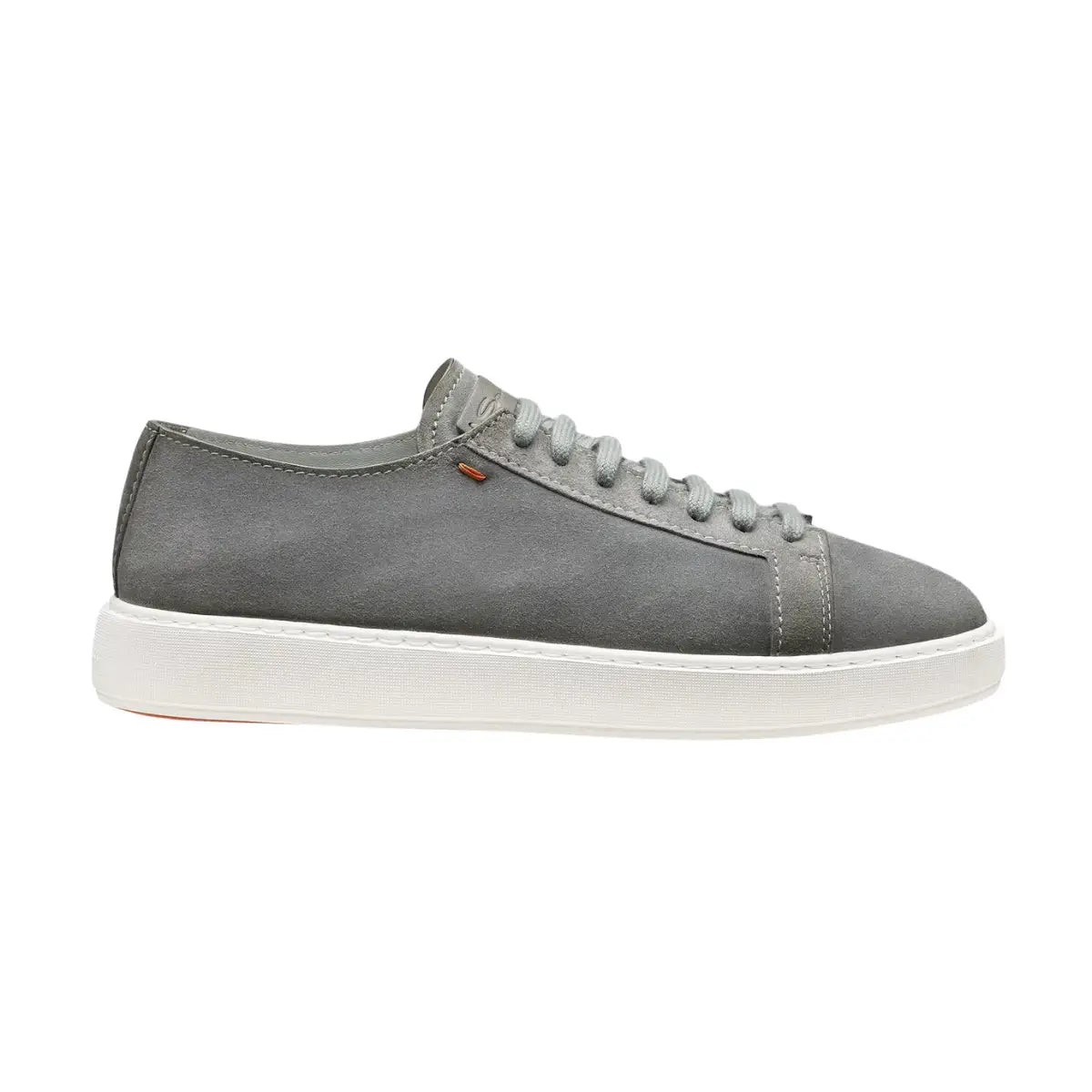 Santoni Men's green suede sneaker