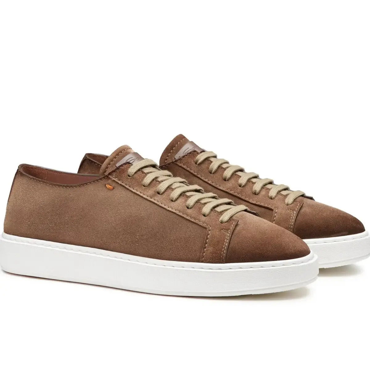Santoni Men's brown suede sneaker