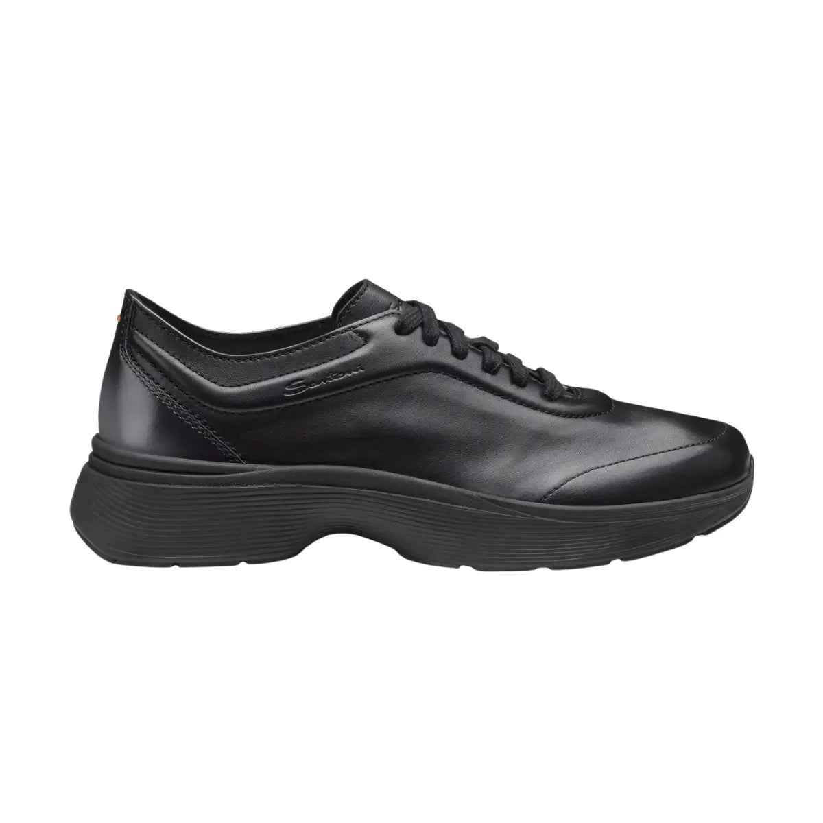 Santoni Men's black leather Easy Bounce sneaker