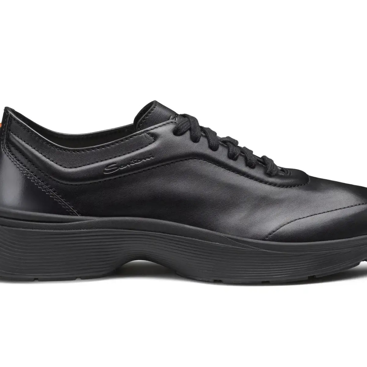Santoni Men's black leather Easy Bounce sneaker