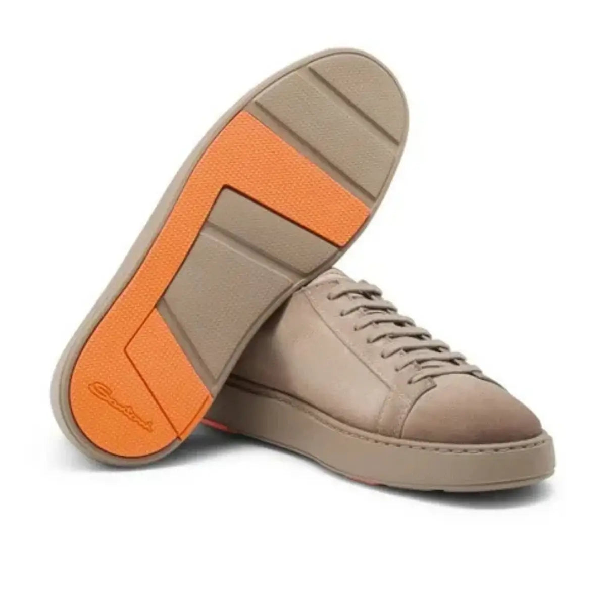 Santoni Men's grey suede sneaker