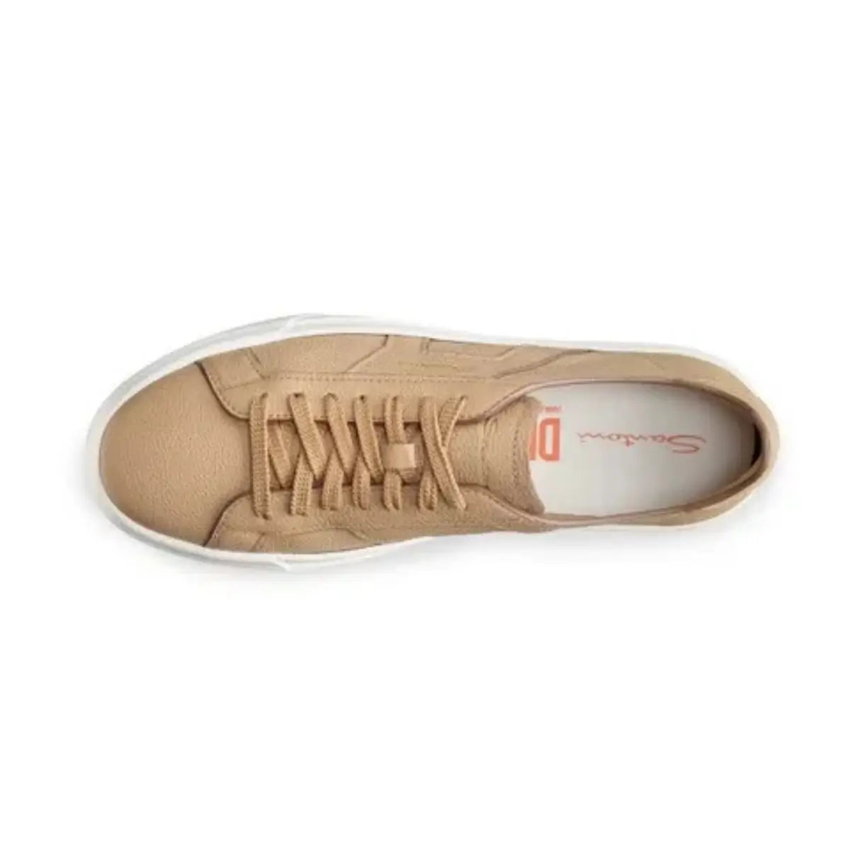 Santoni Men's beige tumbled leather Double Buckle Sneaker