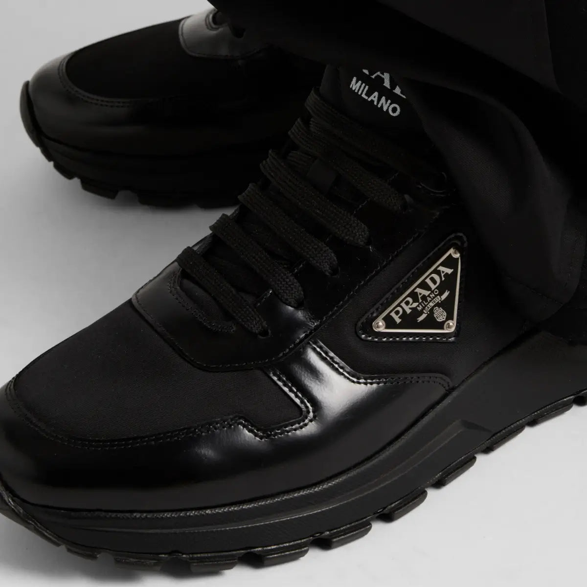 Prada Prax 01 Re-Nylon and brushed leather sneakers