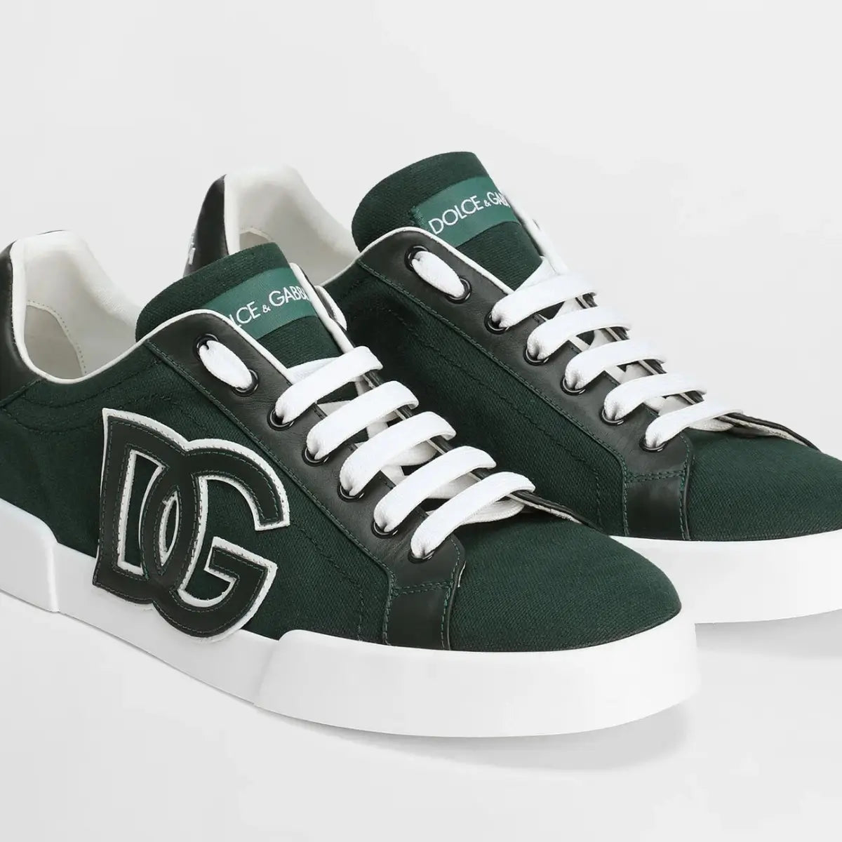 Dolce & Gabbana Portofino light strobel sneakers in canvas and calfskin