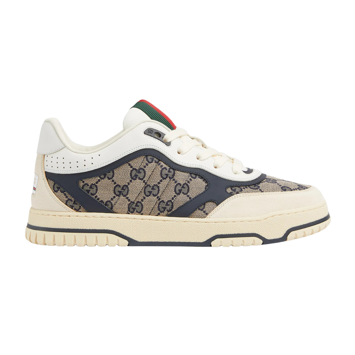 Men's Gucci Re-Web sneaker in beige and blue GG canvas