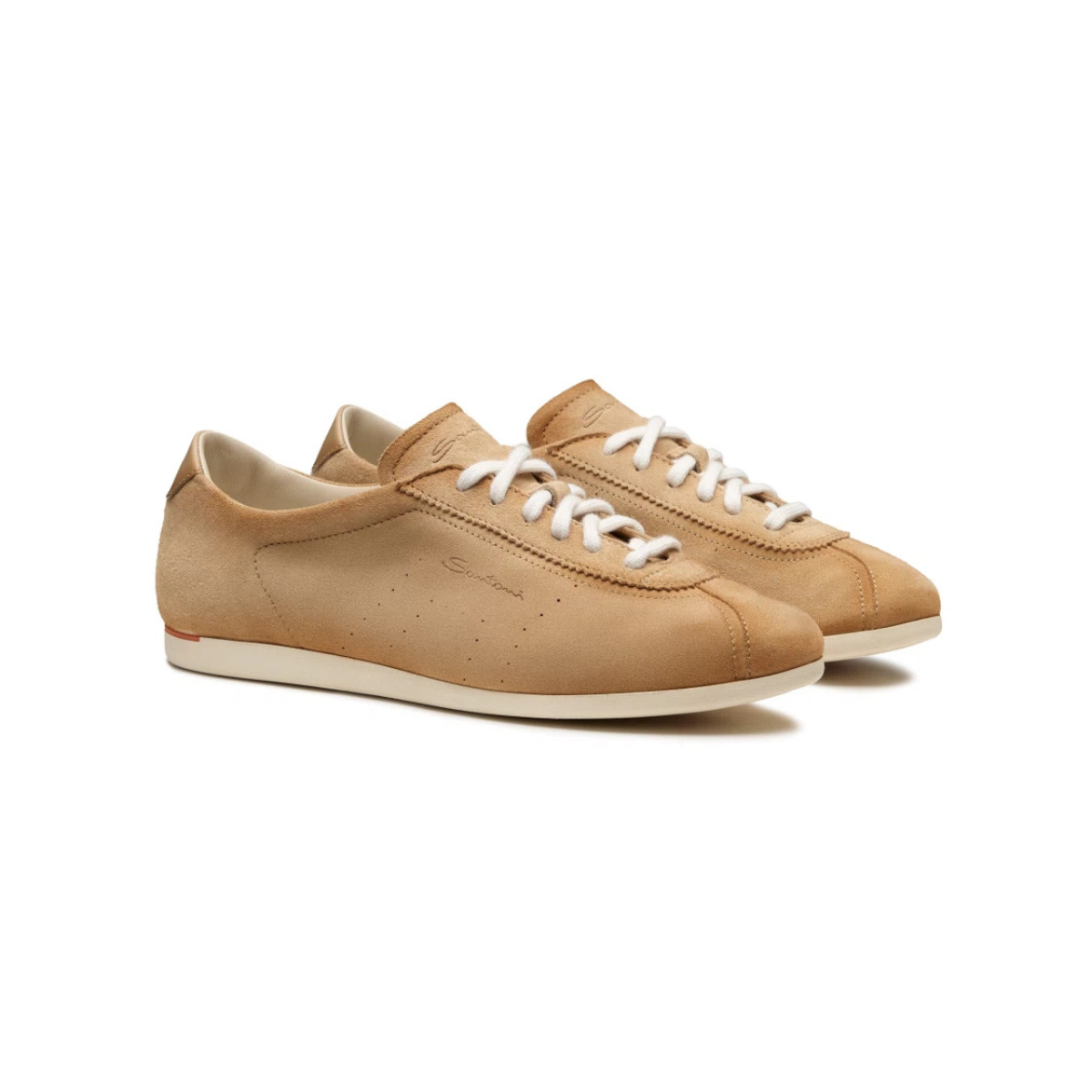 Santoni Women's beige suede sneaker