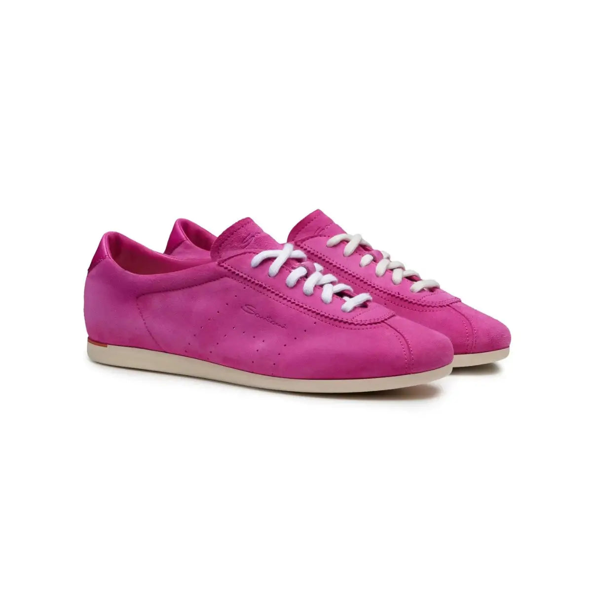 Santoni Women's pink suede sneaker