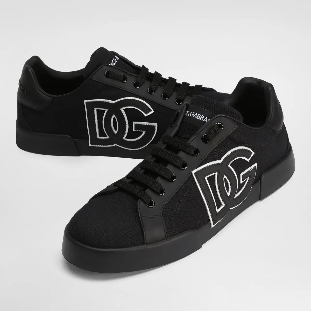 Dolce & Gabbana Portofino light strobel sneakers in canvas and calfskin