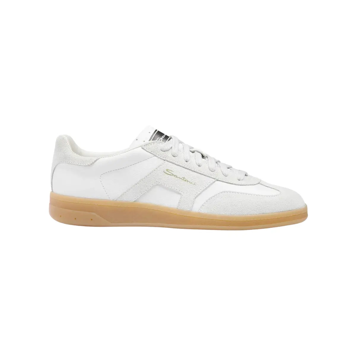 Santoni Women's white tumbled leather DBS Oly sneaker