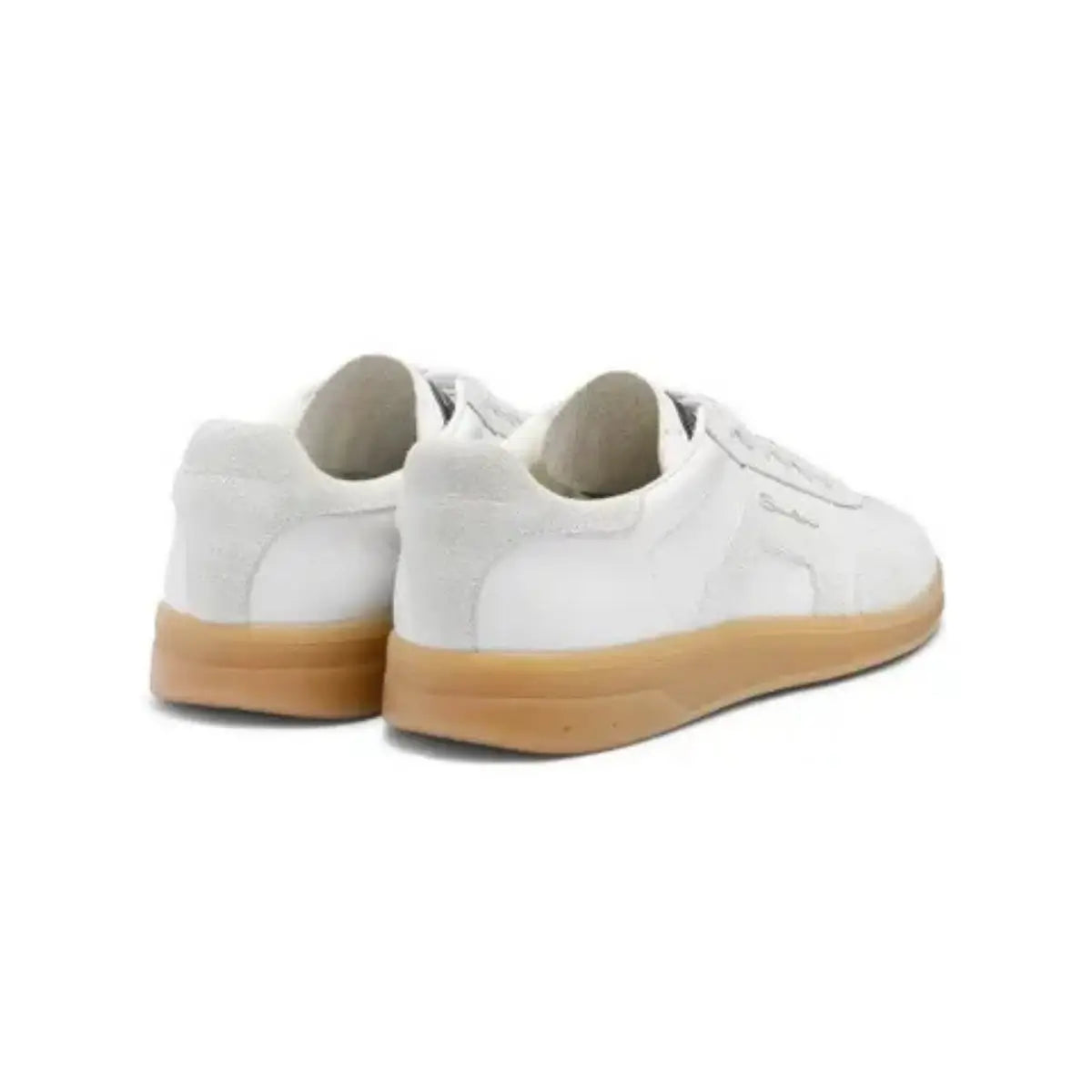 Santoni Women's white tumbled leather DBS Oly sneaker