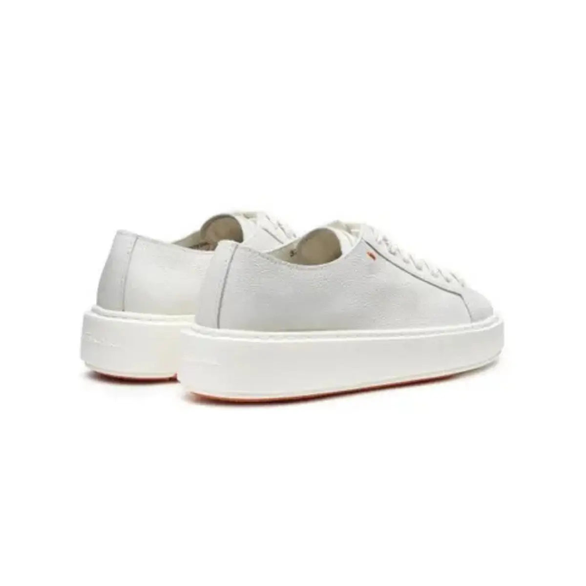 Santoni Women's white tumbled leather sneaker