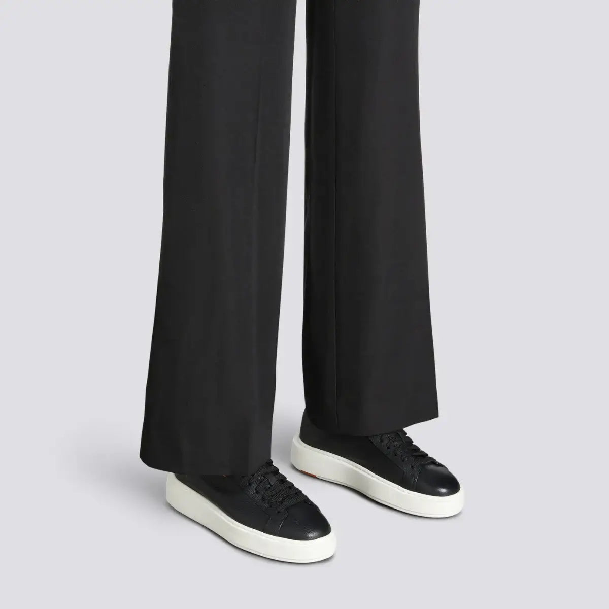 Santoni Women's black leather sneaker