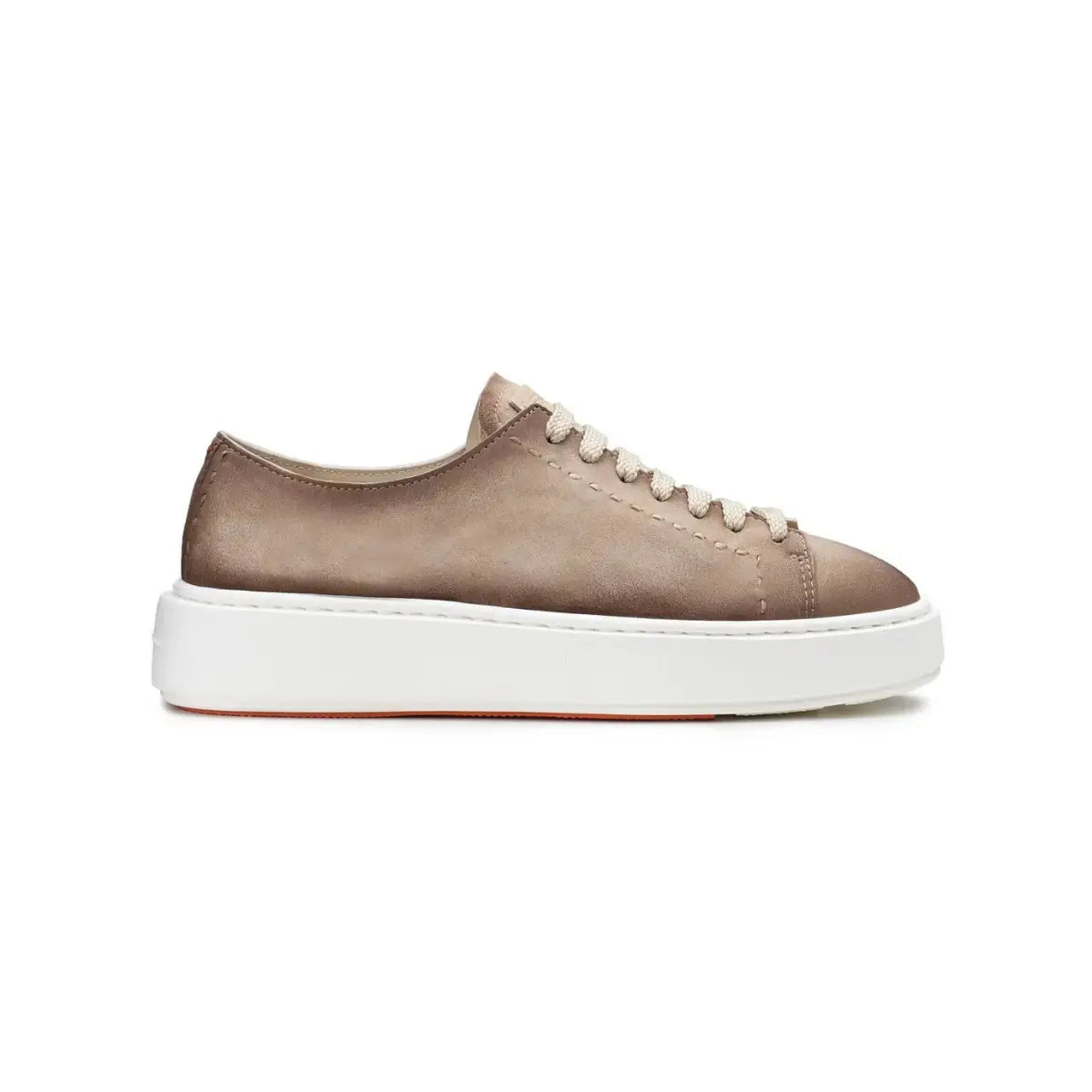 Santoni Women's beige suede sneaker