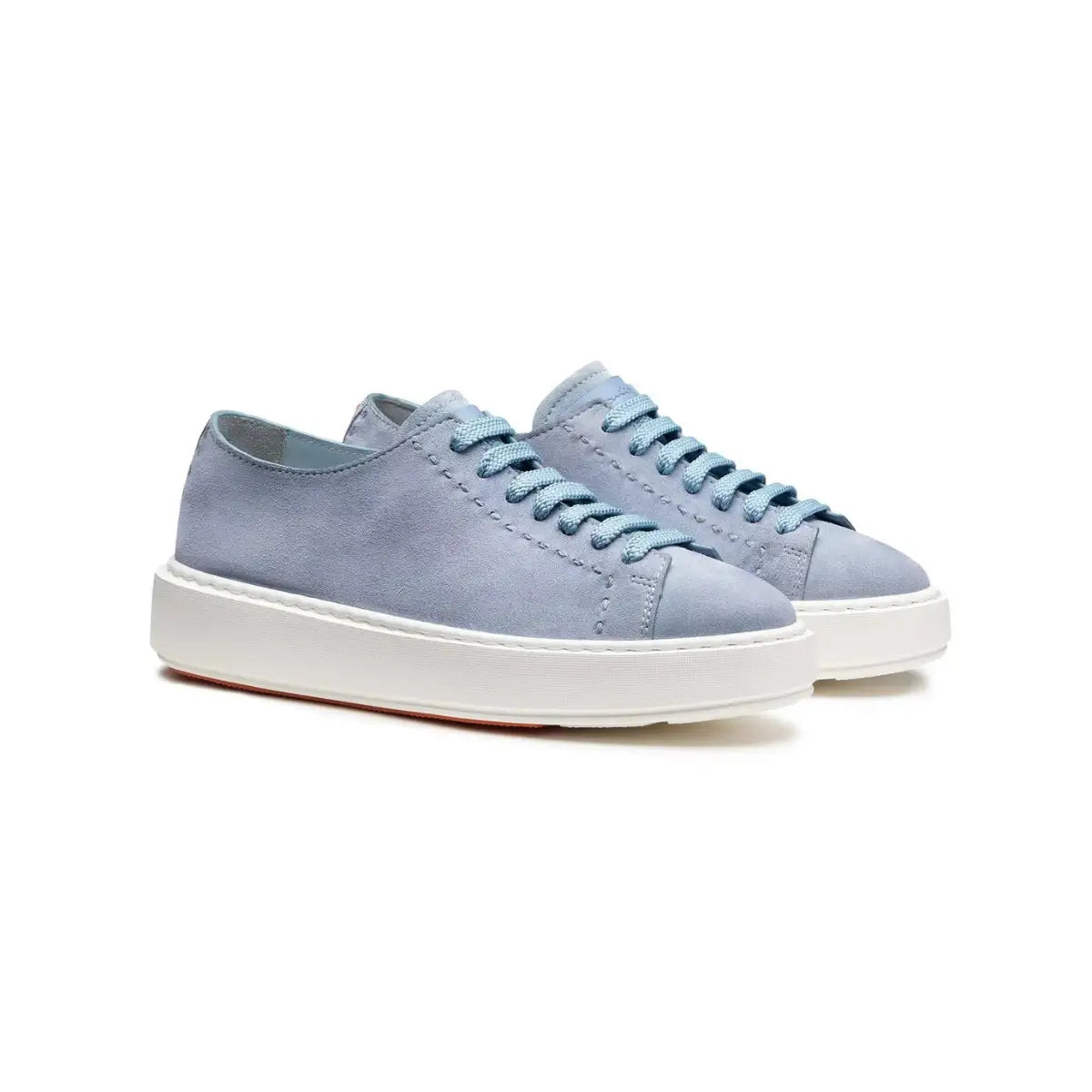 Santoni Women's light blue suede sneaker