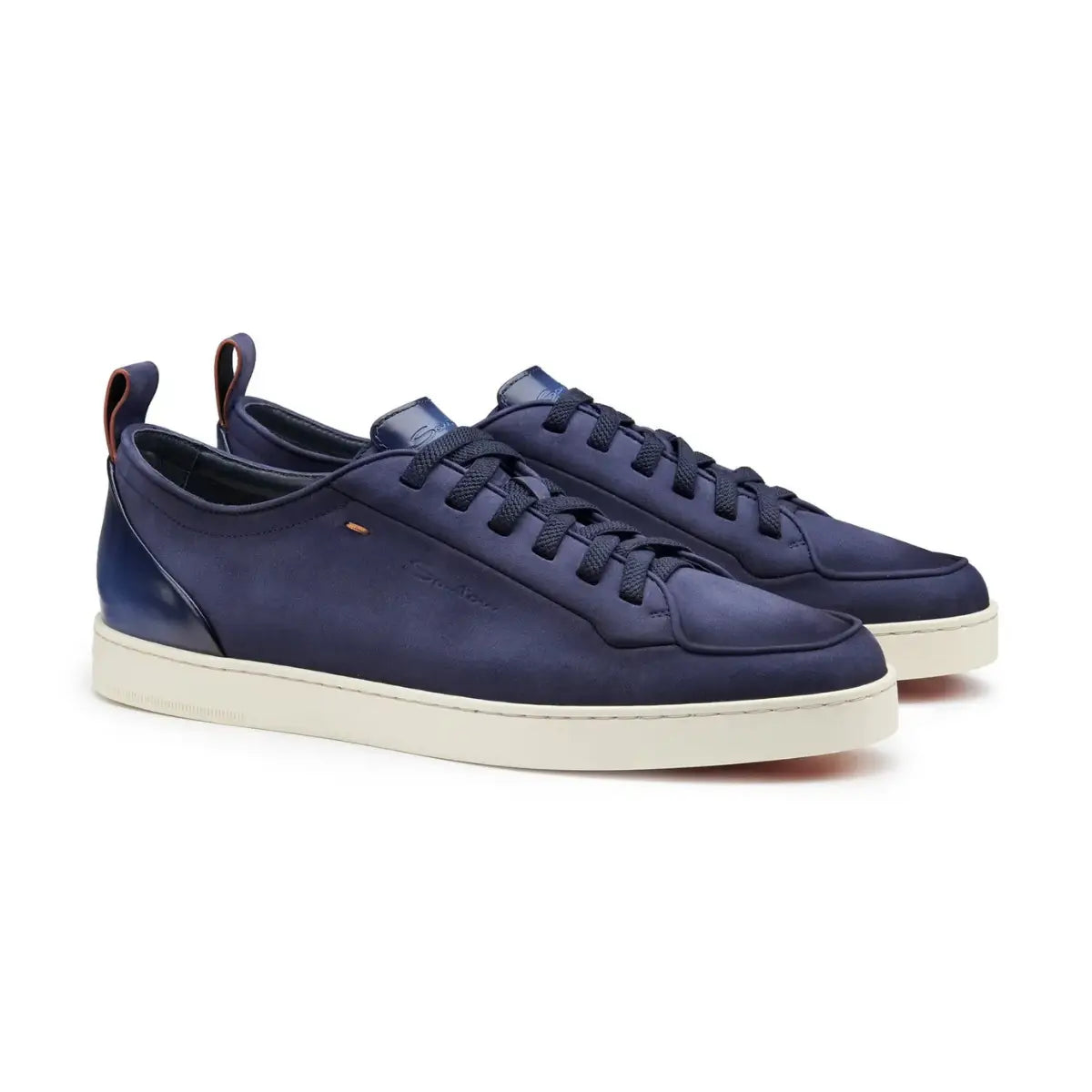 Santoni Men's blue nubuck Santoni Off-duty sneaker