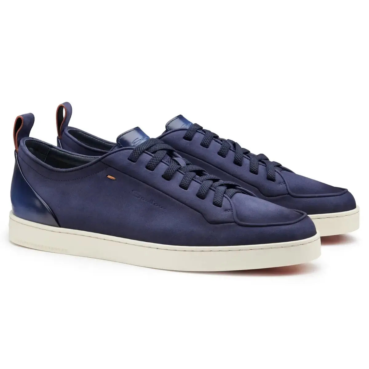 Santoni Men's blue nubuck Santoni Off-duty sneaker