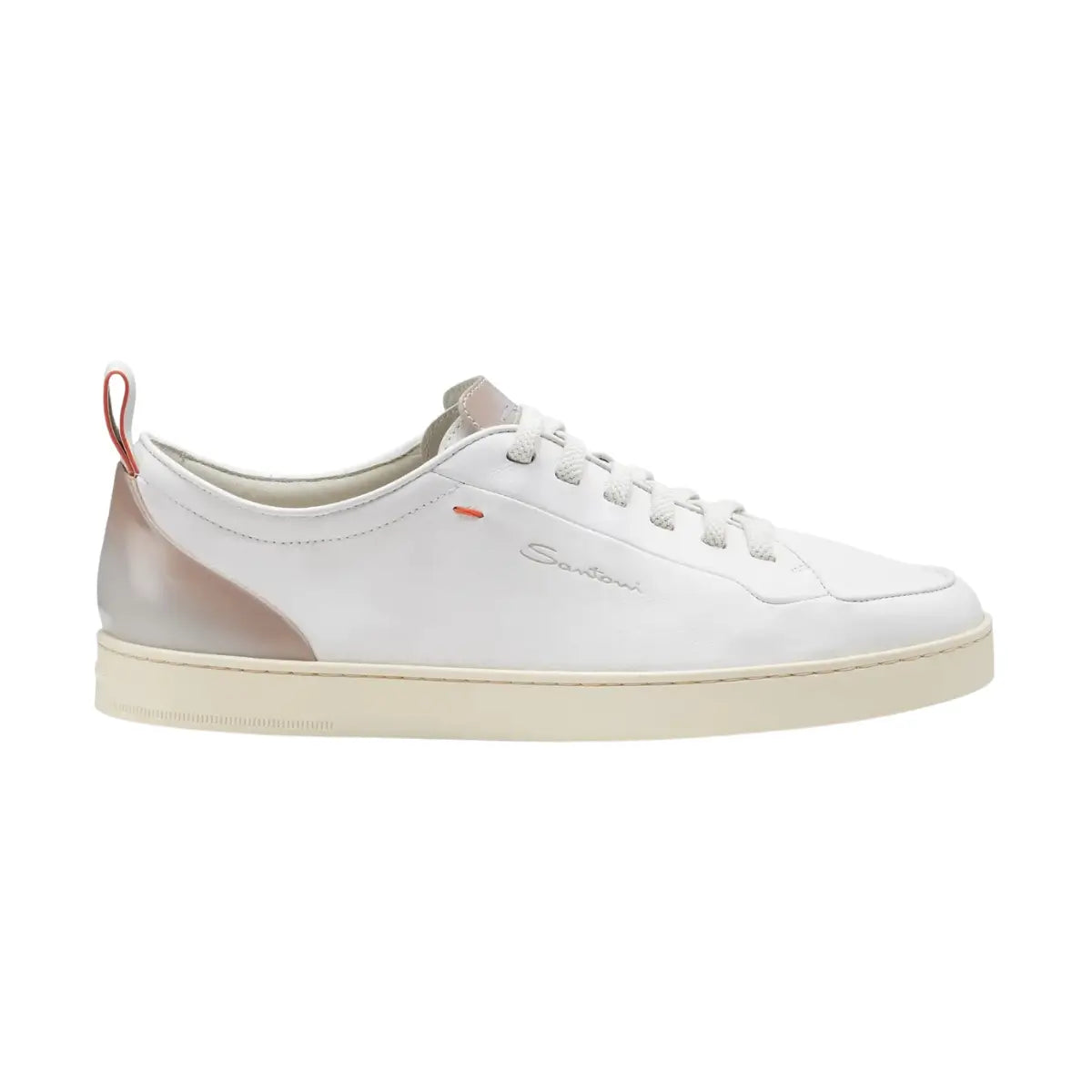Santoni Men's white leather Santoni Off-duty sneaker