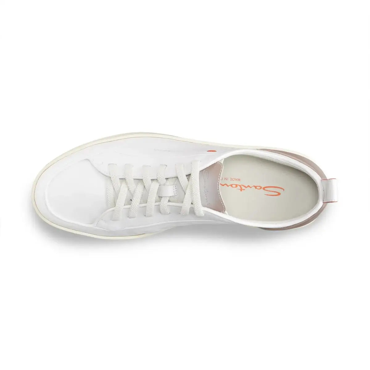 Santoni Men's white leather Santoni Off-duty sneaker