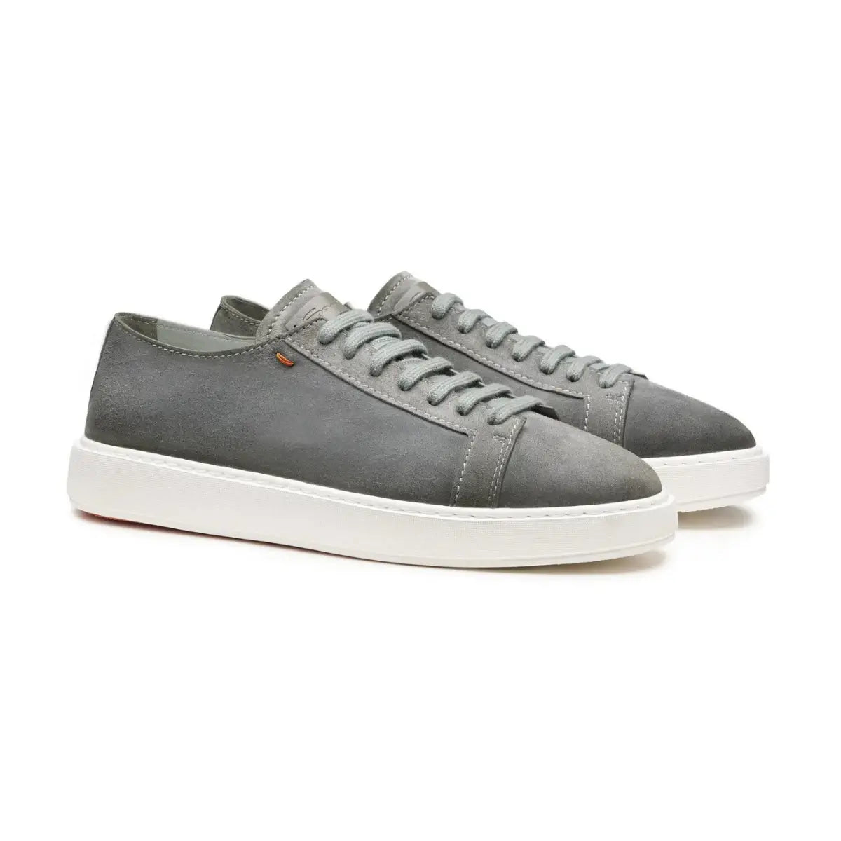 Santoni Men's green suede sneaker