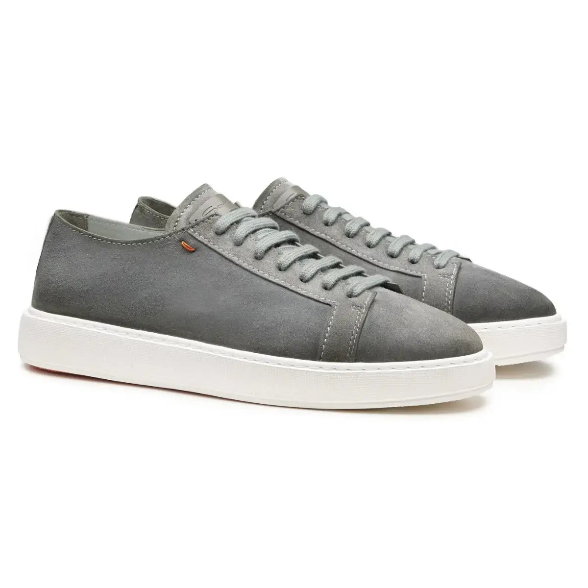 Santoni Men's green suede sneaker