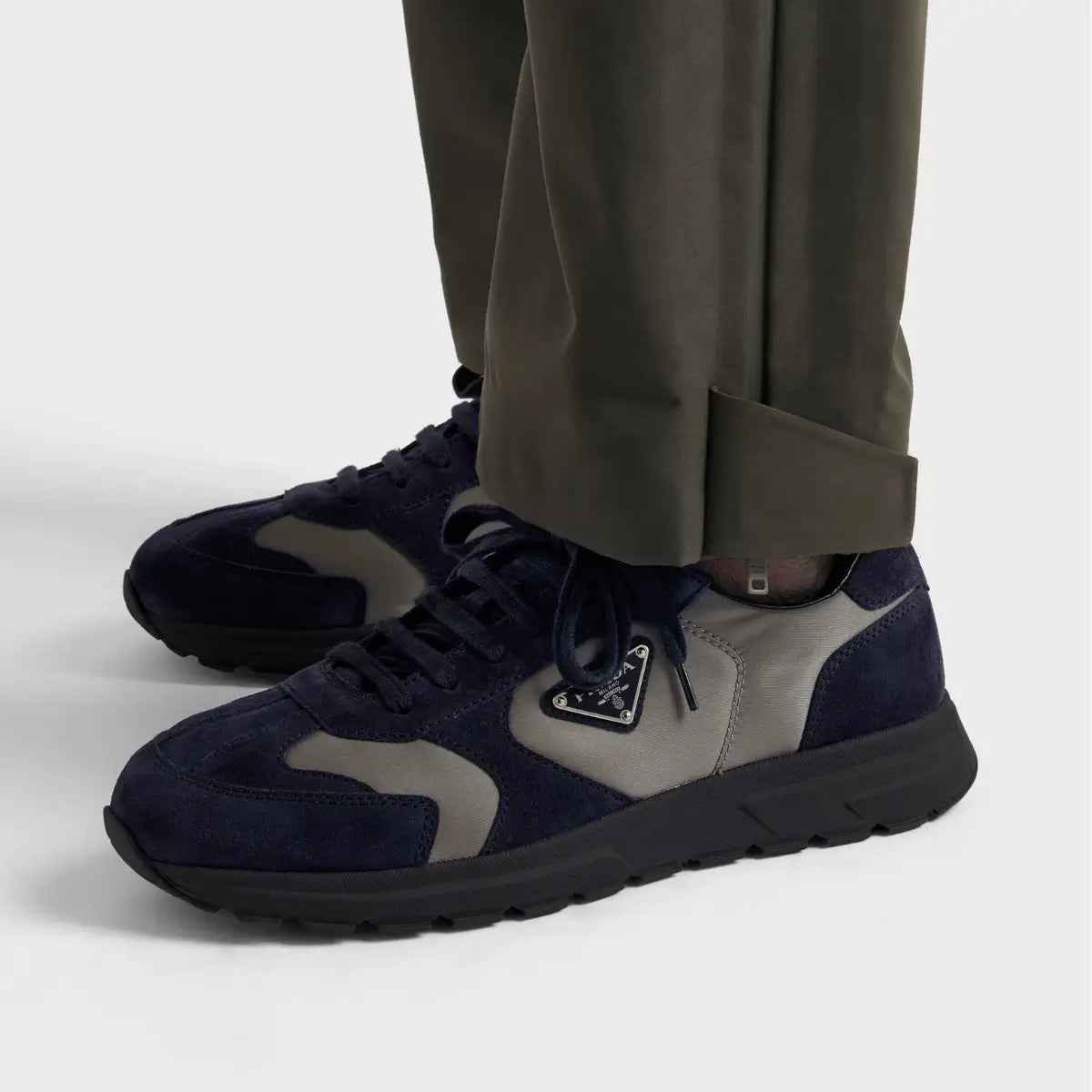 Prada Prax suede and Re-Nylon sneakers