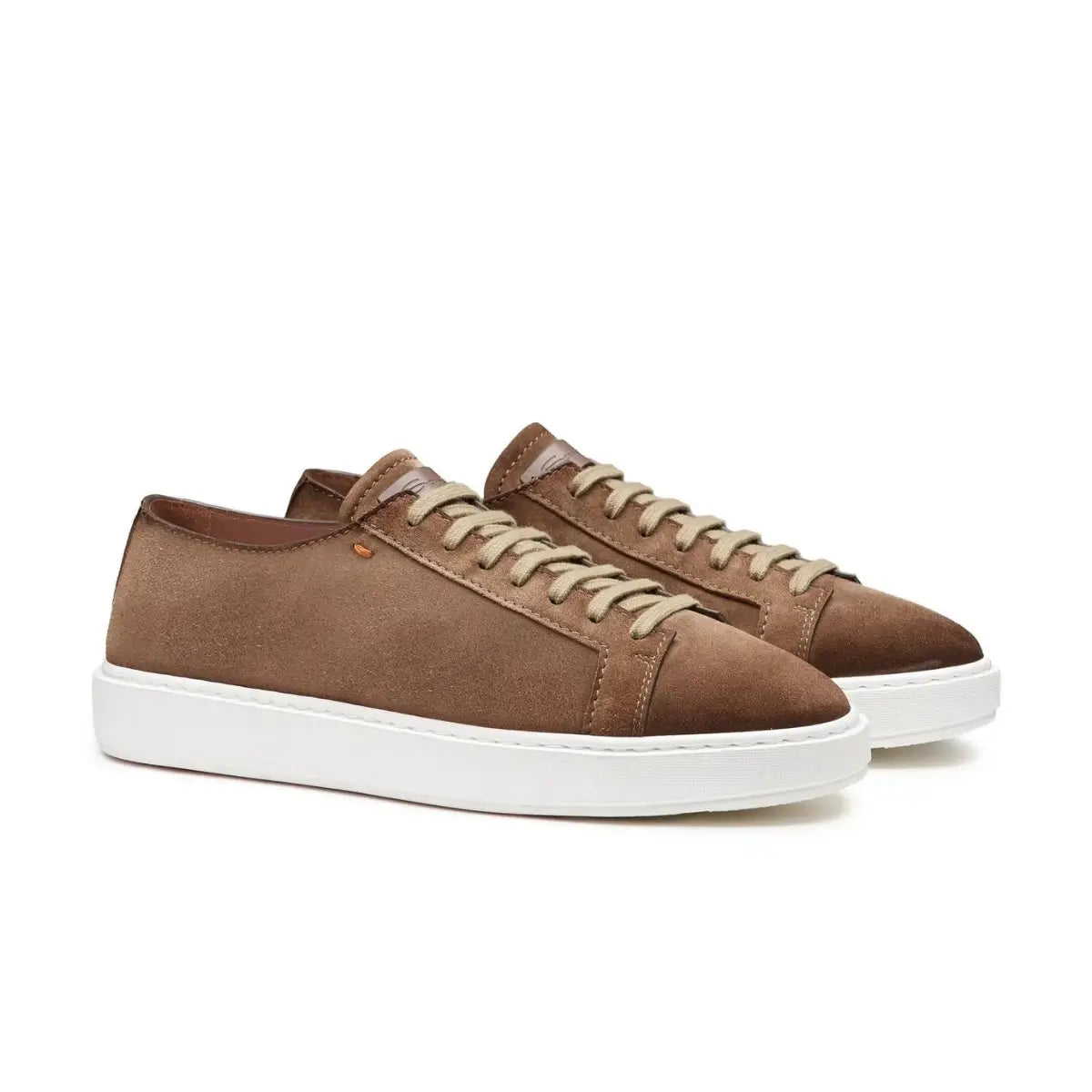 Santoni Men's brown suede sneaker