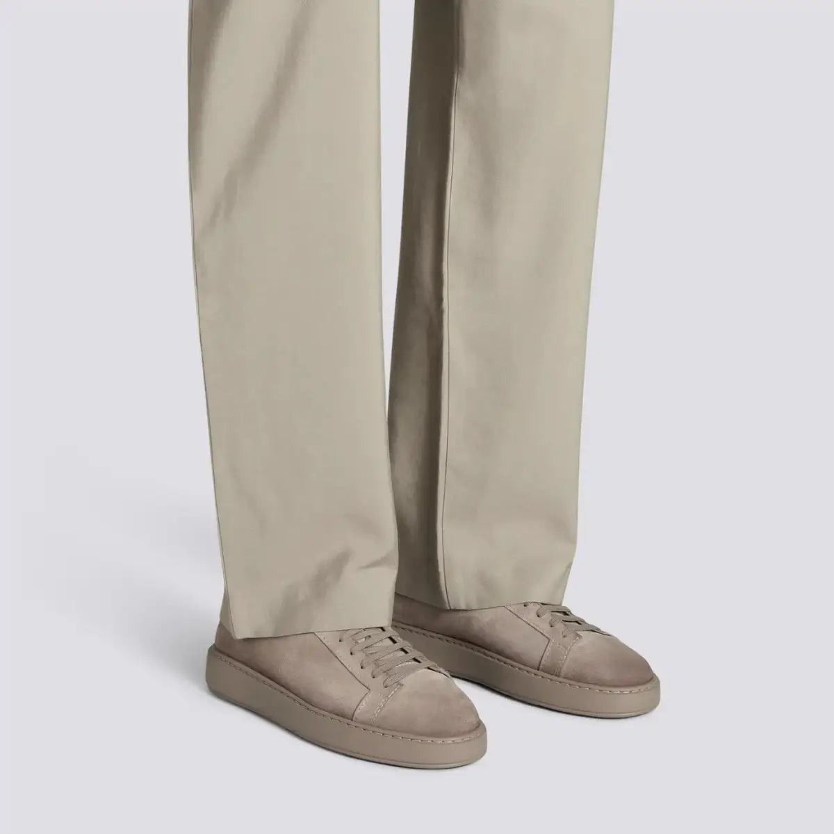 Santoni Men's grey suede sneaker