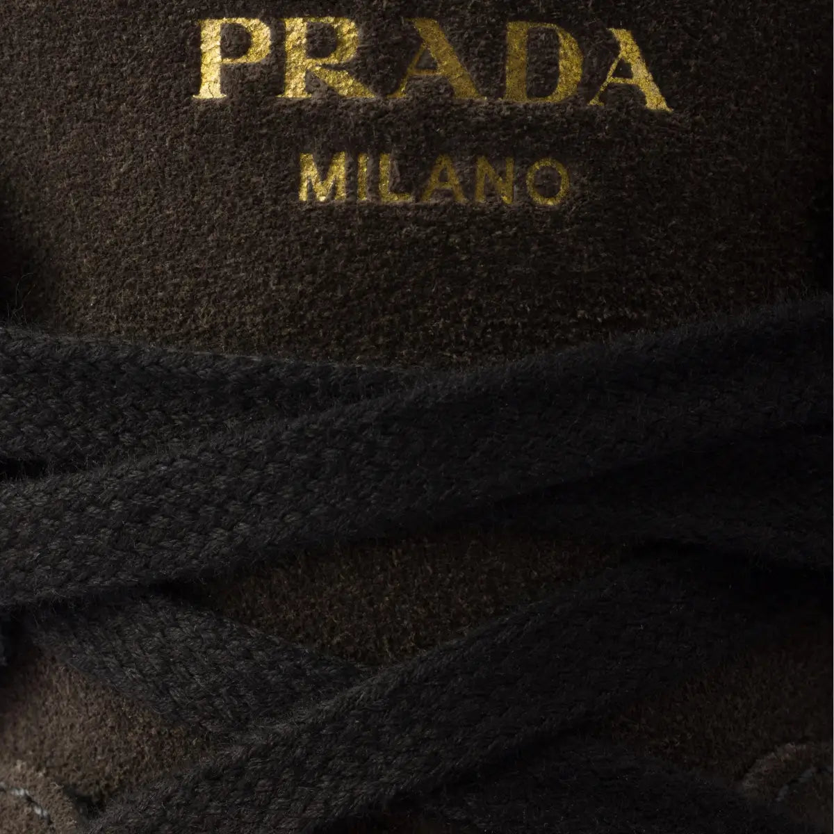 Prada Prax high-top suede and shearling sneakers