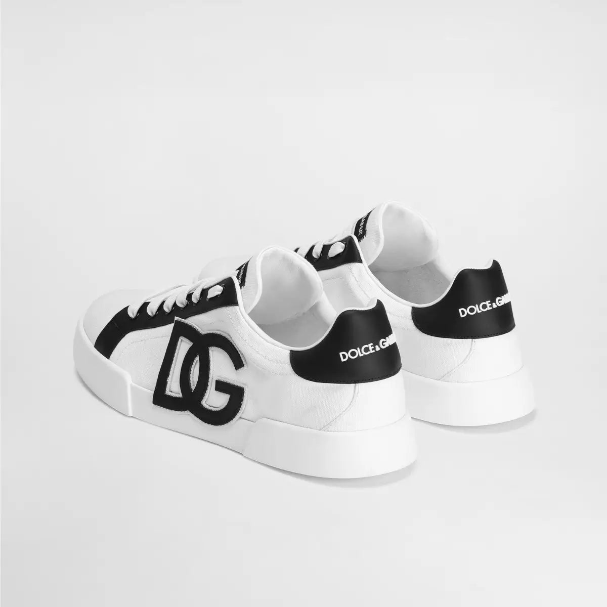 Dolce & Gabbana Portofino light strobel sneakers in canvas and calfskin