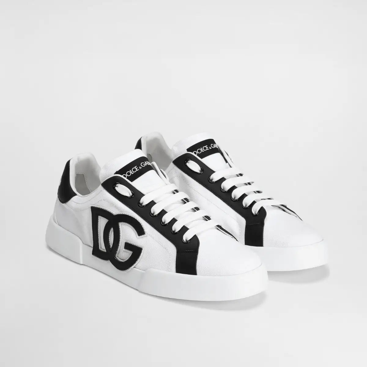 Dolce & Gabbana Portofino light strobel sneakers in canvas and calfskin