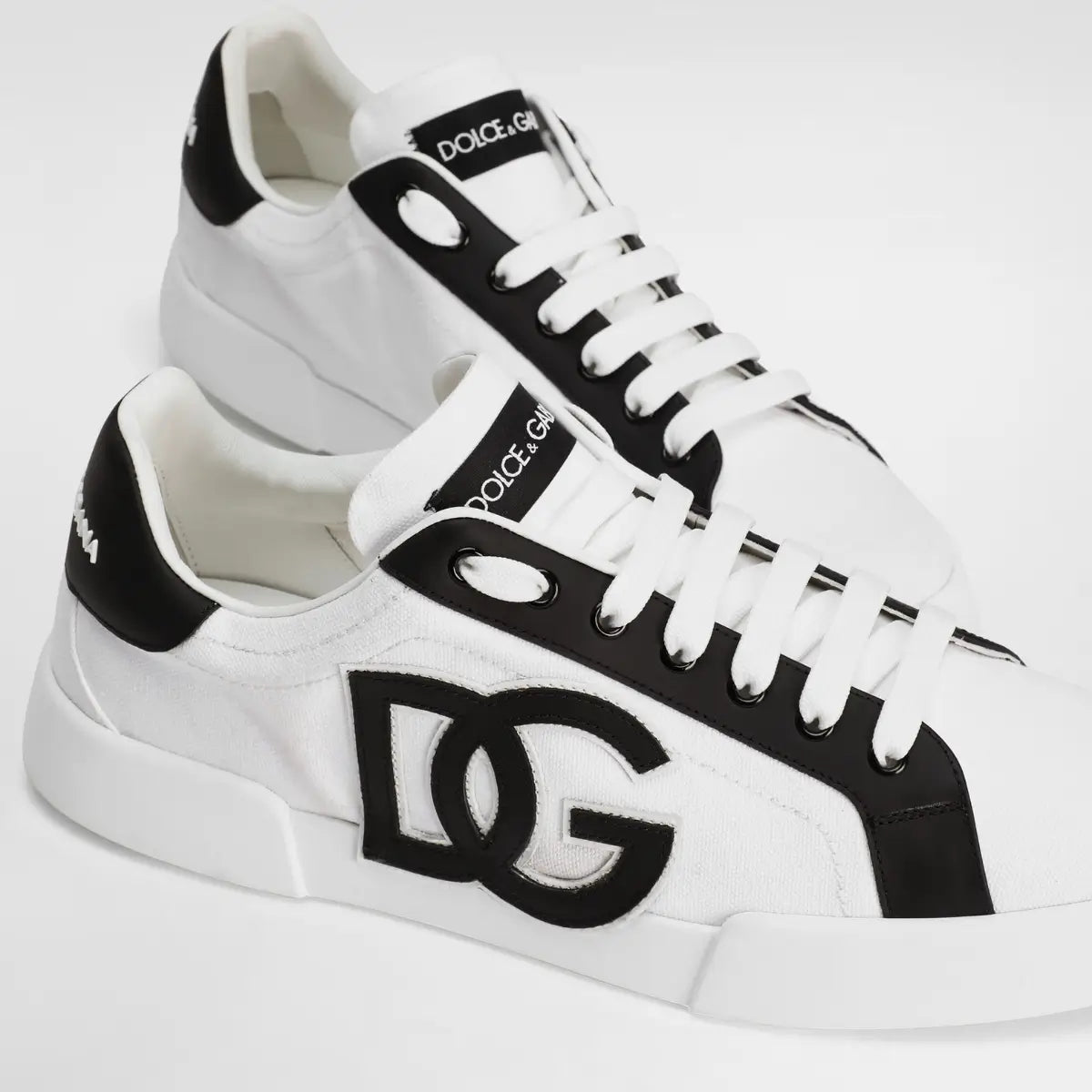 Dolce & Gabbana Portofino light strobel sneakers in canvas and calfskin