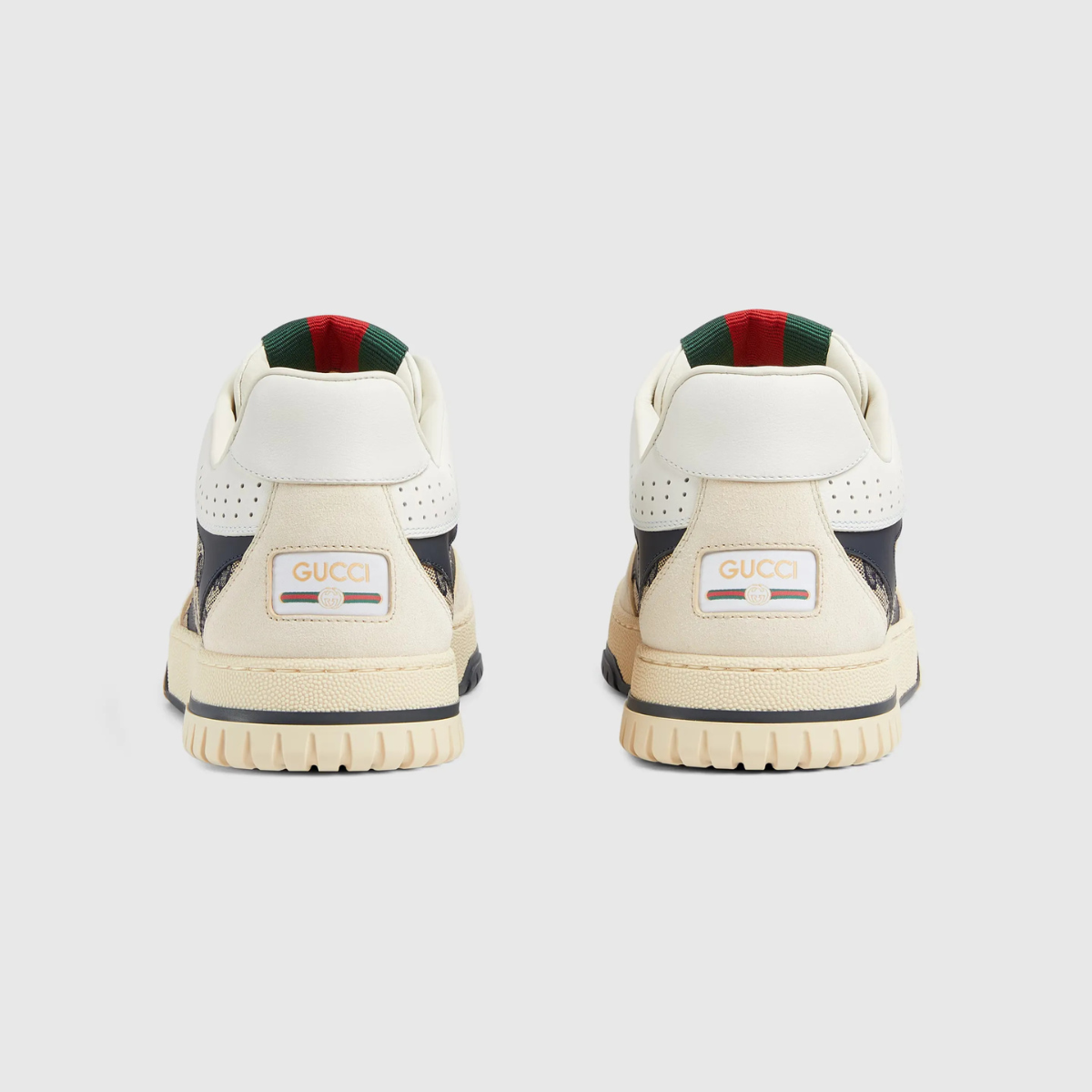 Men's Gucci Re-Web sneaker in beige and blue GG canvas